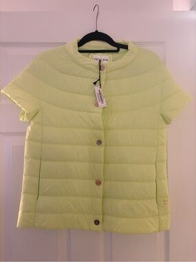 PATTY KIM Bright Yellow Short-Sleeve Quilted Puffer Jacket